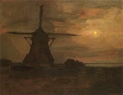 Oostzijdse Mill in Moonlight Piet Mondrian
